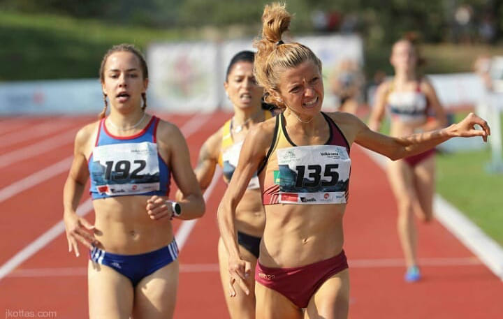 Peacefully handling pain while setting my new personal best on a historic track. <br><br>Grand Prix Nové Město nad Metují 2018, 1500m, women's final
